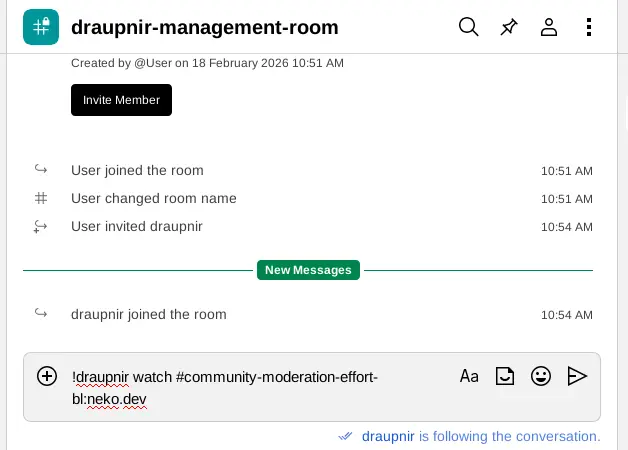 Sending a command to the room