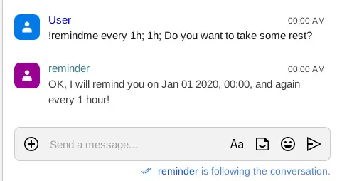 Example recurring reminder