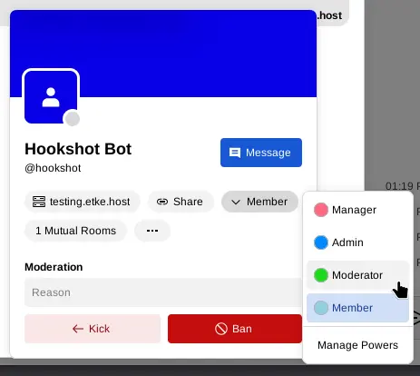Power level configuration UI