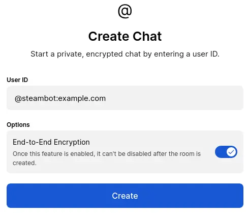 Invitation dialog to create a management room