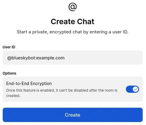 Invitation dialog to create a management room