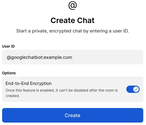 Invitation dialog to create a management room