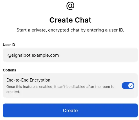 Invitation dialog to create a management room