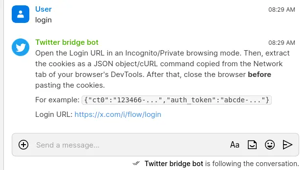 Instruction for logging in