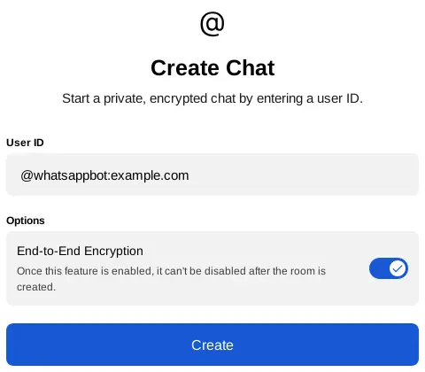Invitation dialog to create a management room