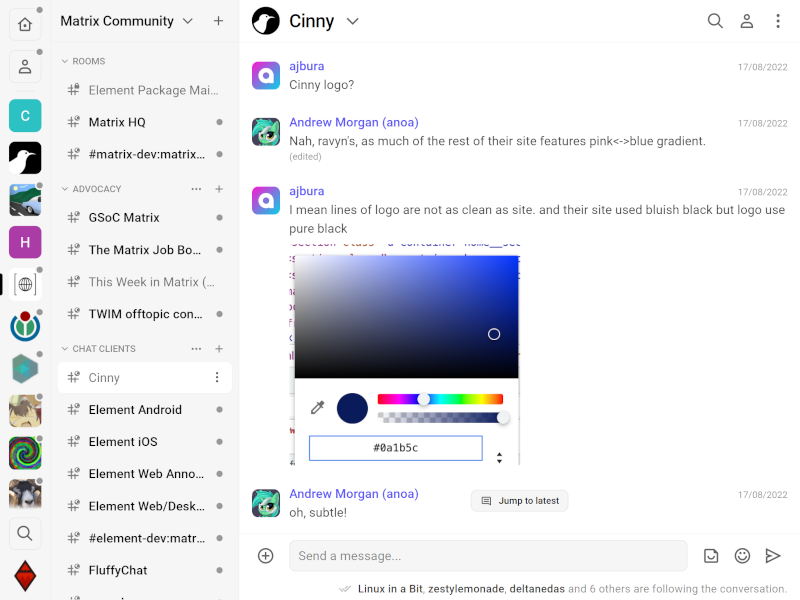 Cinny main view